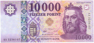 10000 forint 2019 AA betűjellel UNC Hibás kiadás.