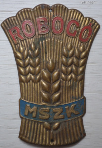 Mezőgazdasági Szövetkezeti Központ MSzK Robogó kerékpár, bicikli nyaktábla embléma 1946/47
