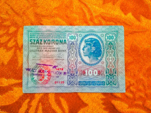 1912 -es 100 Korona bankó Magyar kiadás Szerb felülbélyegzéssel Osztrák - Magyar bank (L2859)