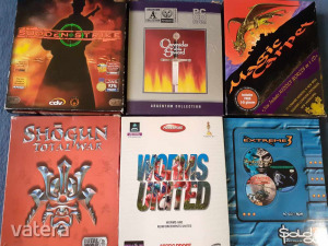 Shogun 1.,Magic Carpet,Worms United,Sudden Strike,Chronicles of The S.,Extreme 3. DOBOZOS PC játékok