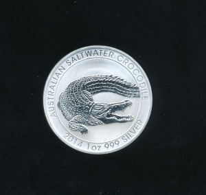 Ausztrália 1 uncia ezüst 2014, Crocodile