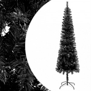 fekete vékony karácsonyfa 150 cm