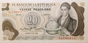 Kolumbia 20 peso 1983 UNC P-409d.4