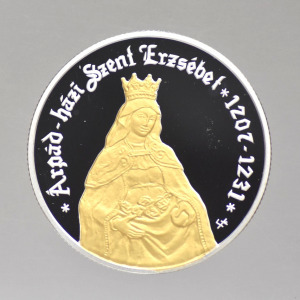 2007  Szent Erzsébet  ezüst 5000 Forint ( részben aranyozott )  PP  -SV251