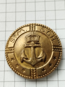 koronás hajós tengerész gomb 2,8mm