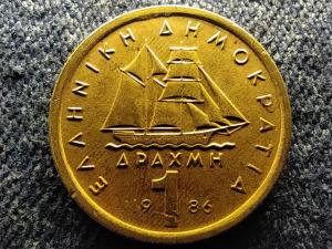 Görögország Constantine Kanaris korvett 1 drachma 1986 (id62867)