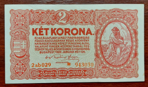 1920 évi két koronás bankjegy