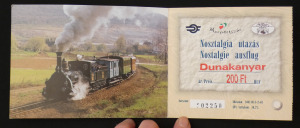 Nosztalgia utazás gőzmozdonnyal - dunakanyar - MÁV vasúti jegy