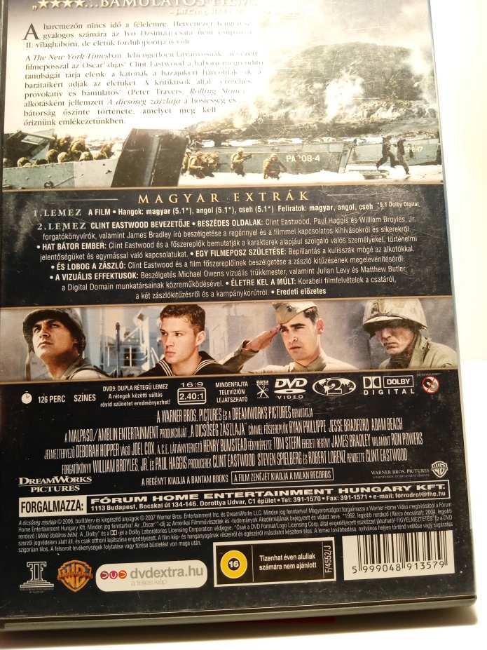 Újszerű DVD 193 Dicsőség zászlaja -Duplalemezes- Ryan Phillippe, Jesse Bradford, Adam Beach