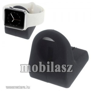 Asztali tartó / állvány - okosóra töltőhöz - Apple Watch Series 1 / 2 / 3 / 4 / 5 / 6 / SE - FEKETE