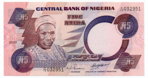Nigéria 5 Naira Bankjegy 2002 P24g