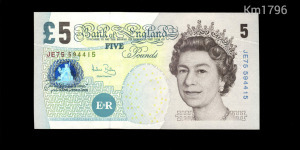 Egyesült Királyság 5 pounds font é.n. [2004] - II. Erzsébet - Pick 391c - UNC, banktiszta