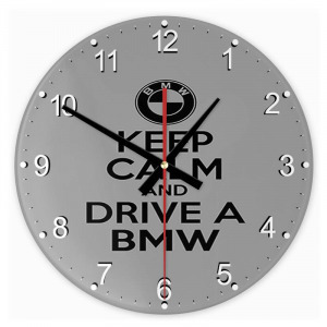 Keep calm BMW kör üveg óra falióra