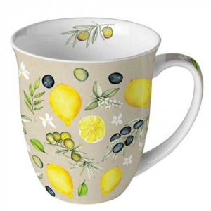 Olives and lemons  porcelán bögre - 400ml