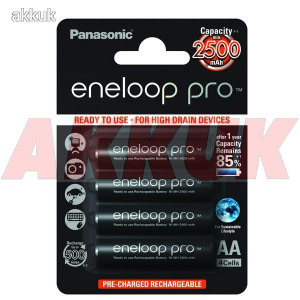 Panasonic eneloop Pro típ. BK-3HCDE/4BE 2500mAh 4db/csom.