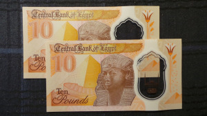 Egyiptom 10 Pounds 2022 UNC polimer sorszámkövető pár Új bankjegy! (BK38) 1300Ft/2db bankjegy