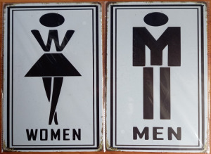 Dekorációs fém tábla (WC WOMEN - MEN)