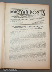 A Magyar Posta folyóirat 1943-as teljes évfolyama, bekötve, v6812