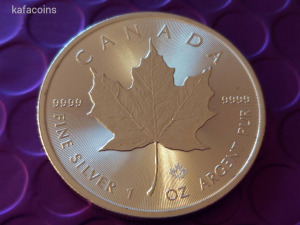 ÚJDONSÁG!! 2024 Kanadai Juhar,Maple Leaf 1uncia színezüst 5 dollár UNC4-9-es tisztaság CHARLI profil