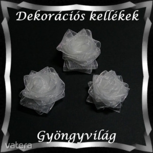 Dekorációs kellék: organza virág DK-VO 01-40 3db