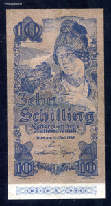 1945  Ausztria  10 Schilling  ( javított )  -JAN65