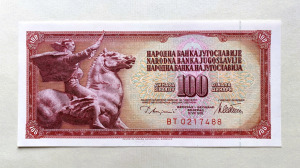 100 dínár Jugoszlávia 1978 hajtatlan UNC bankjegy