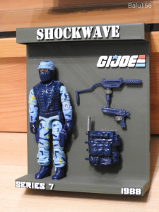 G.I.Joe Classic Vintage G.I.JOE SHOCKWAVE (v1) 3D nyomtatott Display-el! 1988