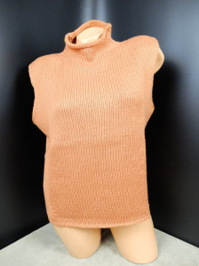 Rozsda színű narancssárgás garbó nyakú női mellény pulóver
