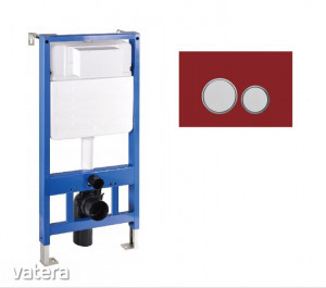 Mexen Fenix Slim beépíthető WC tartály + Fenix-02 piros üveg nyomólap (60100-600627)