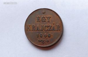1848-49 Sasolana numizmatika árverése / 002.tétel, EGY KRAJCZÁR (1848)