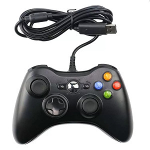 USB Gamepad, PC/XBOX360 kompatibilis gaming kontroller, vezetékes, fekete