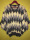 Vintage Fred Perry V nyakú argyle mintás pulóver, férfi vintage felső. Méret: L Kép