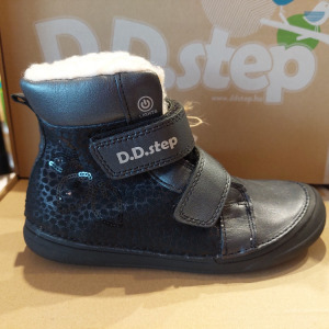 D.D. Step lány bélelt világítós bőrcipő 32-37 Black - AKCIÓS!!!