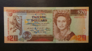 Belize 20 Dollars 1990 VF+ (DZ4)
