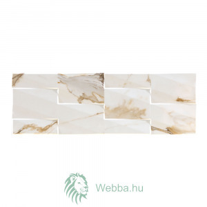 Fürdőszoba/konyha dekorációs csempe Midas Prisma Natural, fényes, bézs, márványutánzat, 25 x 75 cm