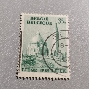 Pecsételt bélyeg Belgium.  1938.