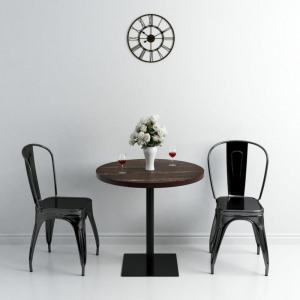 kerek, sötét hamuszínű MDF/acél bisztró asztal 80 x 75 cm