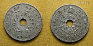 Dél-Rodézia 1942 1 penny - VI. György király