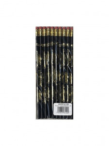 Fekete radíros ceruza, trombitás mintával