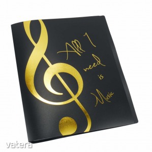 Előadó mappa arany violinkulcsos, fekete