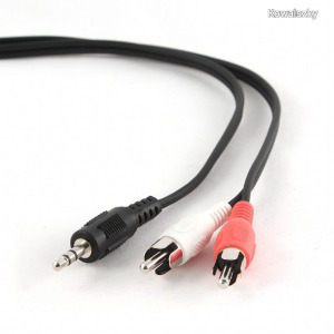 Gembird 3,5 jack/2RCA audio kábel 2,5m Black CCA-458-2.5m