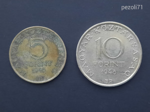 1948 Táncsics sor ezüst Első két tagja 5-10 Forint egyben