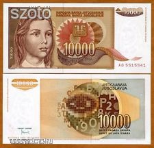 Jugoszlávia 10000 Dinár bankjegy (UNC) 1992
