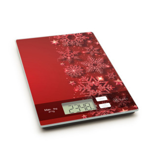Digitális konyhai mérleg LCD kijelző max. 5kg konyhamérleg - karácsonyi piros