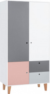 VOX Concept 2 ajtós polcos, akasztós nagyszekrény - Rózsaszín