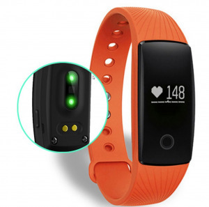ID107 HRM Smart Bracelet Fitness Tracker Heart Monitor Pedometer Sleep Calorie Monitor - fekete