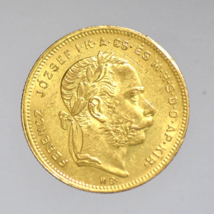 1877  Ferenc József  arany 8 Forint  -FIX654