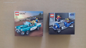 VETERÁN autók: bontatlan LEGO 40409 Hot Rod + 40448 Veterán jármű Creator City Technic Ideas Duplo