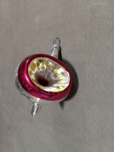 Retro karácsonyfadísz - Reflex üveggömb - kb. 4,5 cm