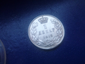 Szerbia ezüst 1 Dínár 1915-ből  eladó!